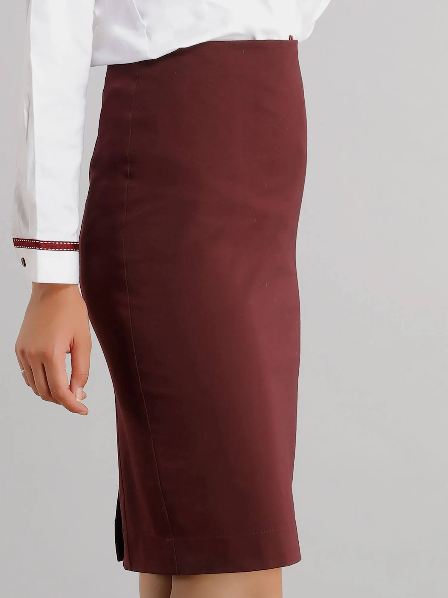 Classic Pencil Skirt - Maroon