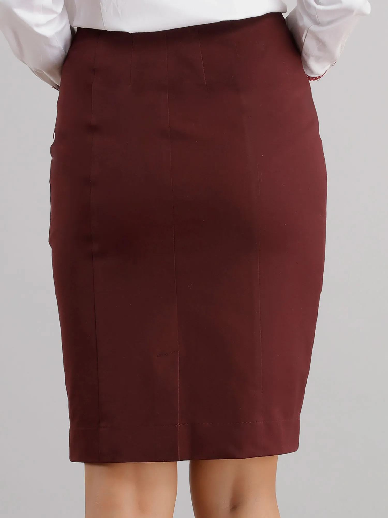 Classic Pencil Skirt - Maroon