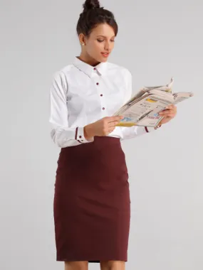 Classic Pencil Skirt - Maroon