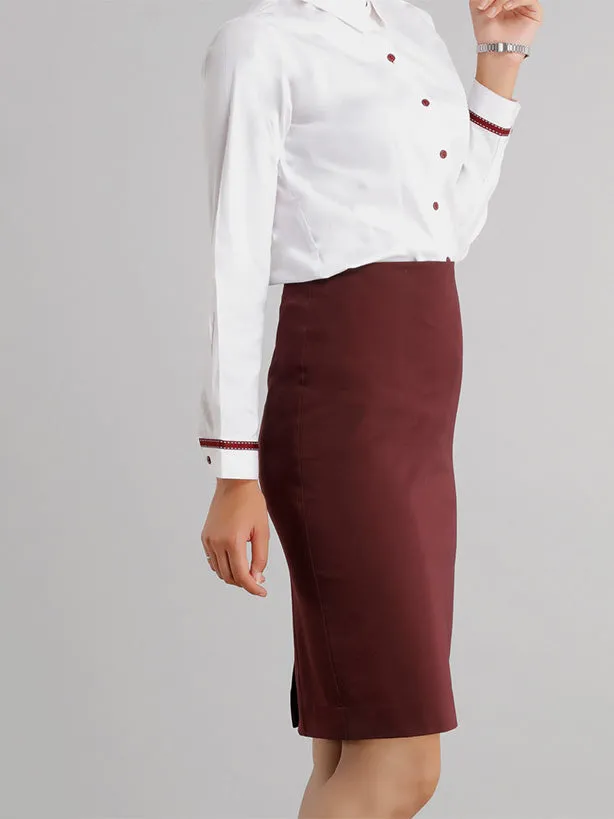 Classic Pencil Skirt - Maroon