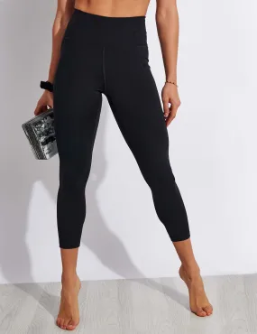 Compressive High Waisted 7/8 Legging - Black