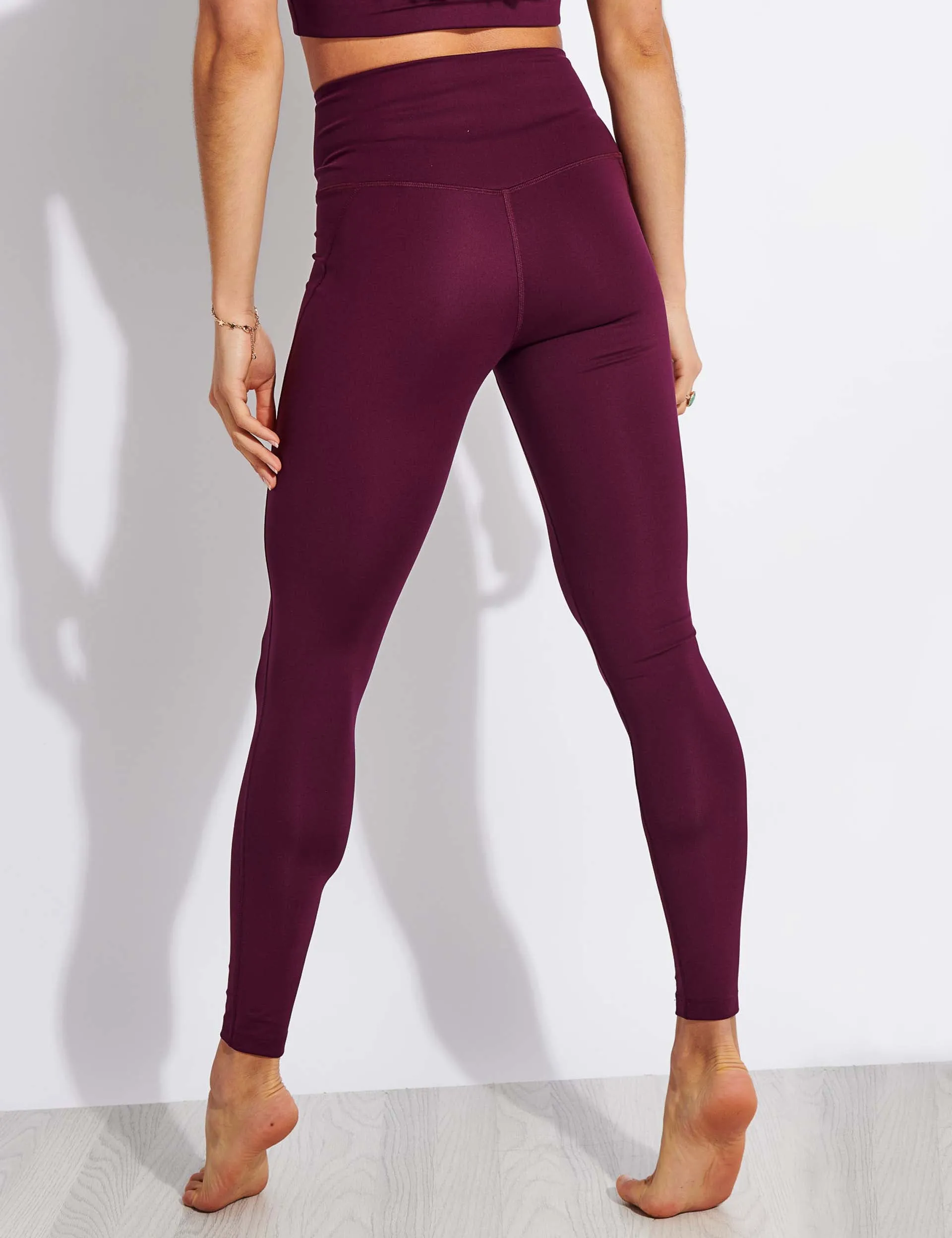 Compressive High Waisted Legging - Plum