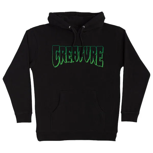 Creature Logo Outline Pullover Hoodie Black