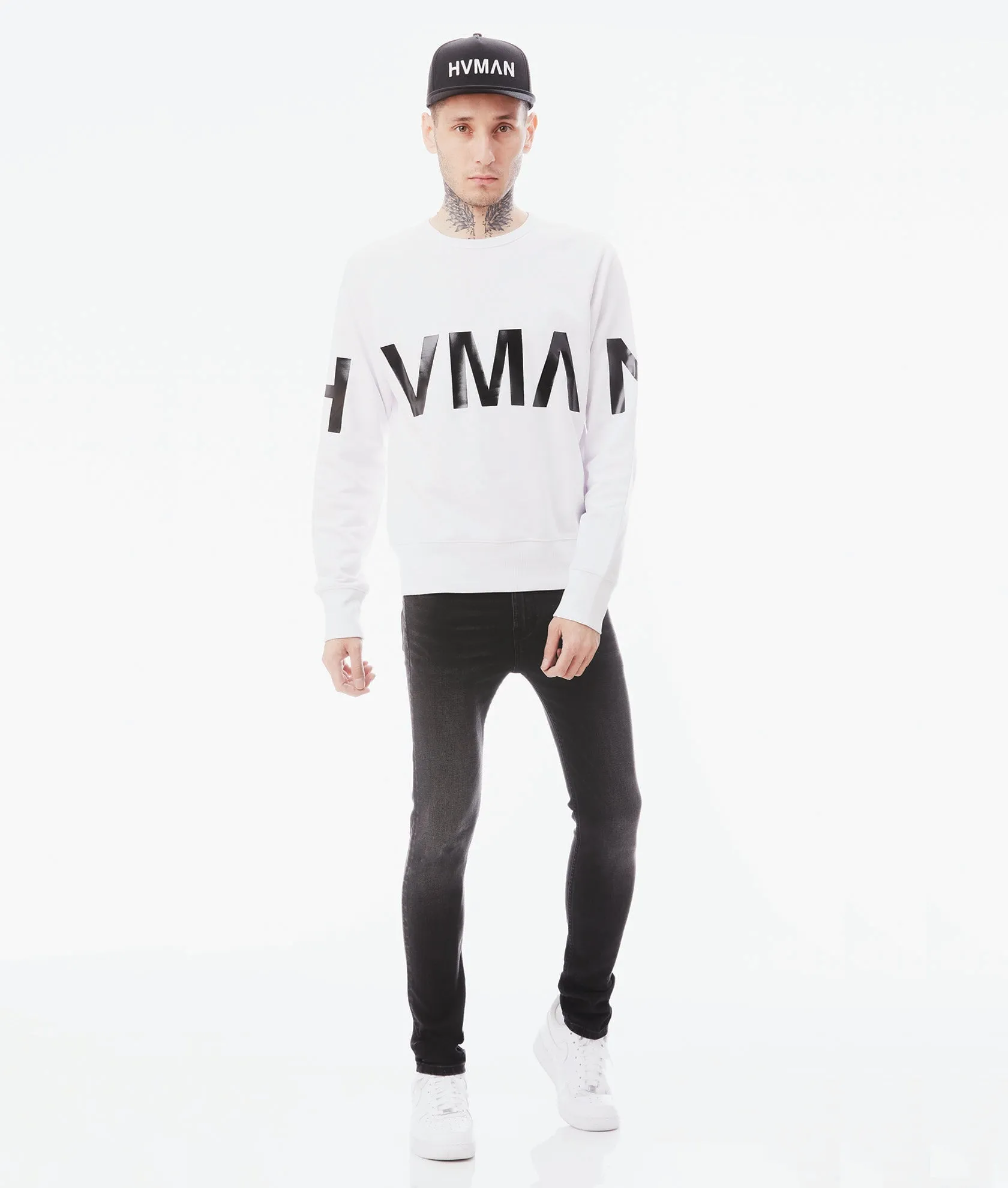 CREW NECK SWEATSHIRT IN WHITE