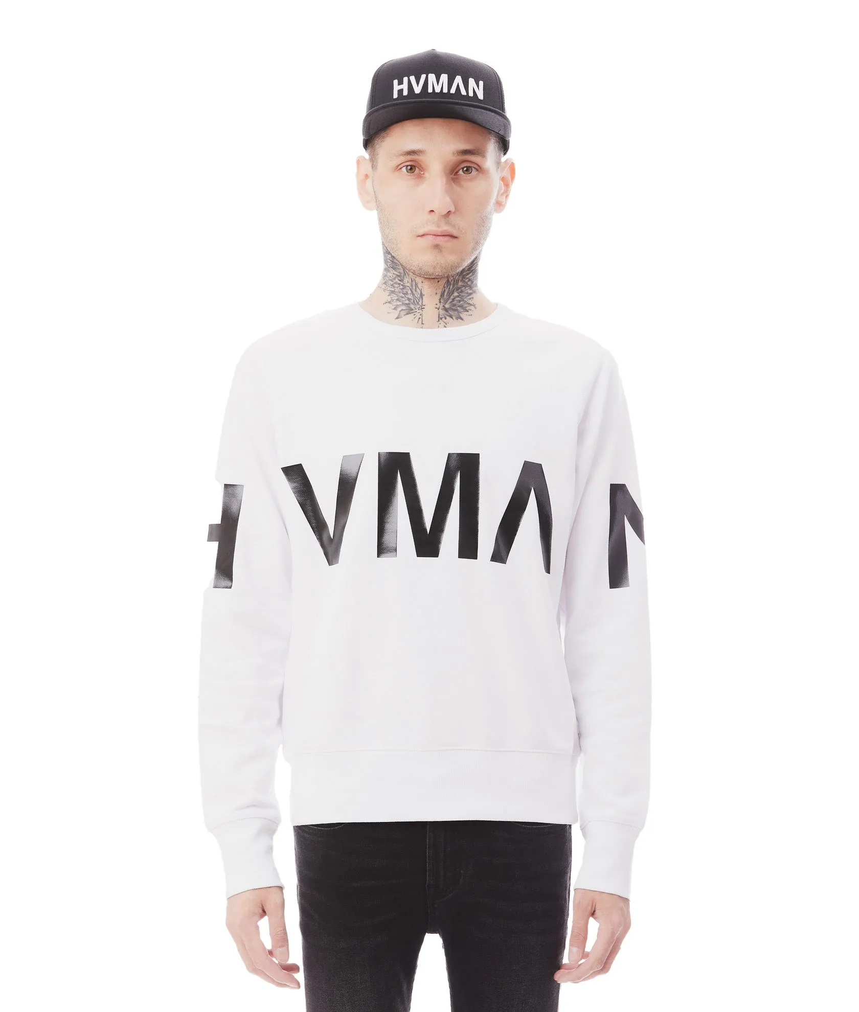 CREW NECK SWEATSHIRT IN WHITE