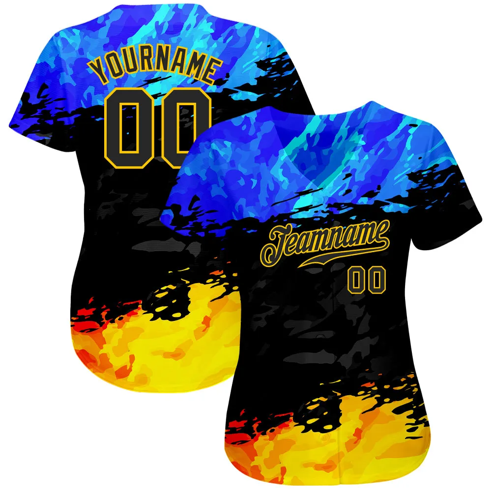 Custom 3D Pattern Design Fade Authentic Baseball Jersey