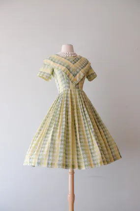 Darling 1950's Ombre Green Day Dress / Petite XS