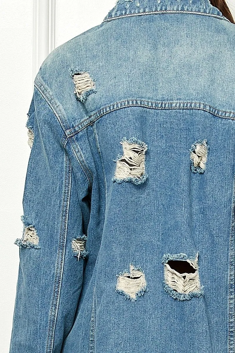 Distressed Denim Duster