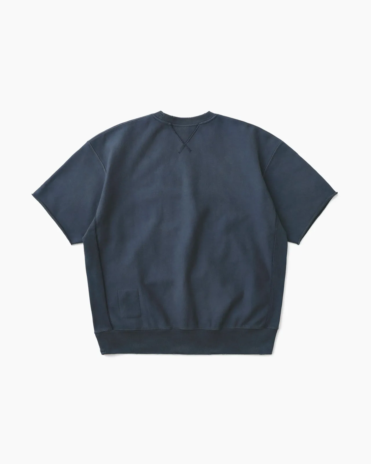 Distressed S/S Crewneck Navy