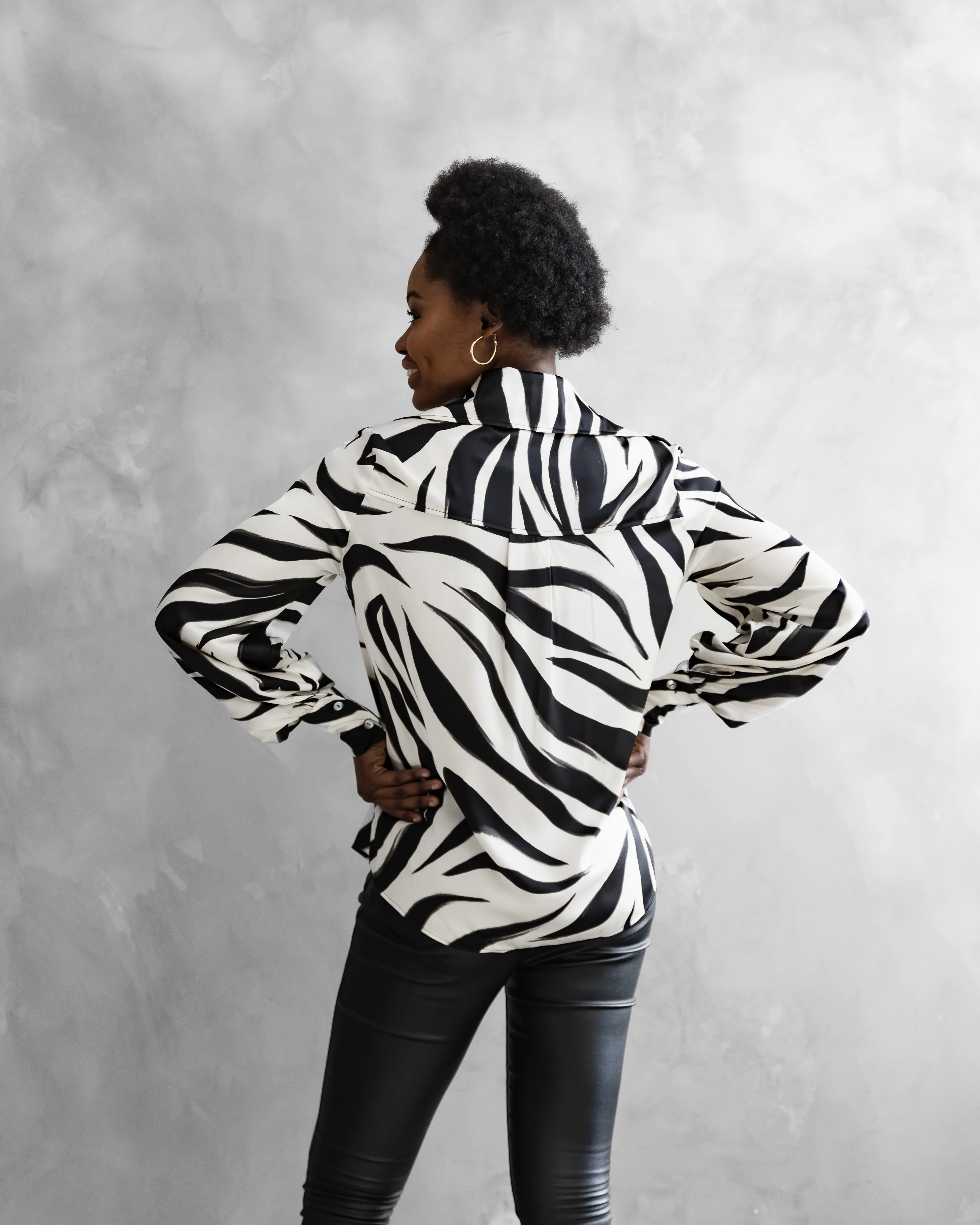 Elle Classic Shirt | Zebra Animal Print