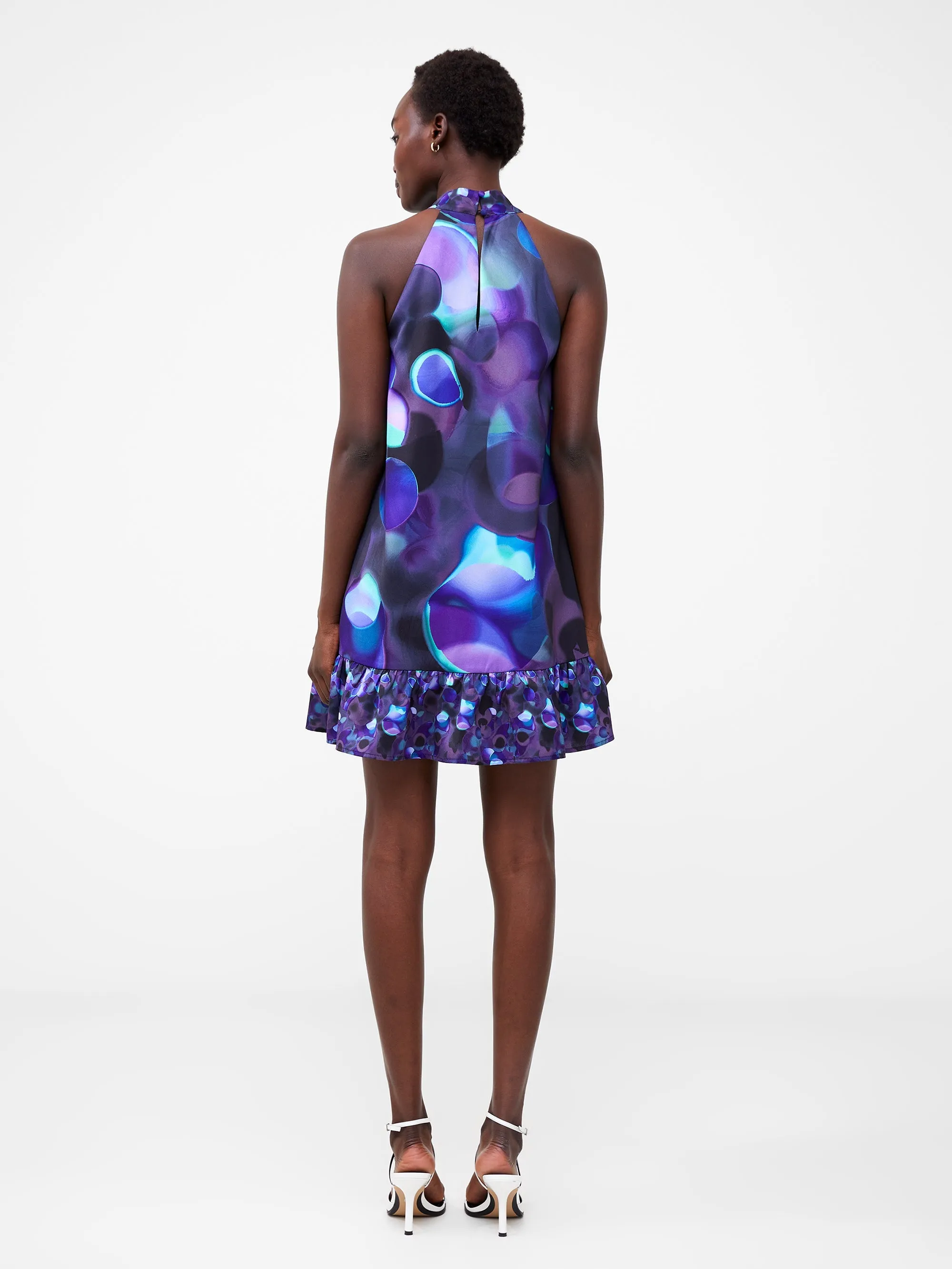 Eva Harlow Recycled  Satin Swing Mini Dress