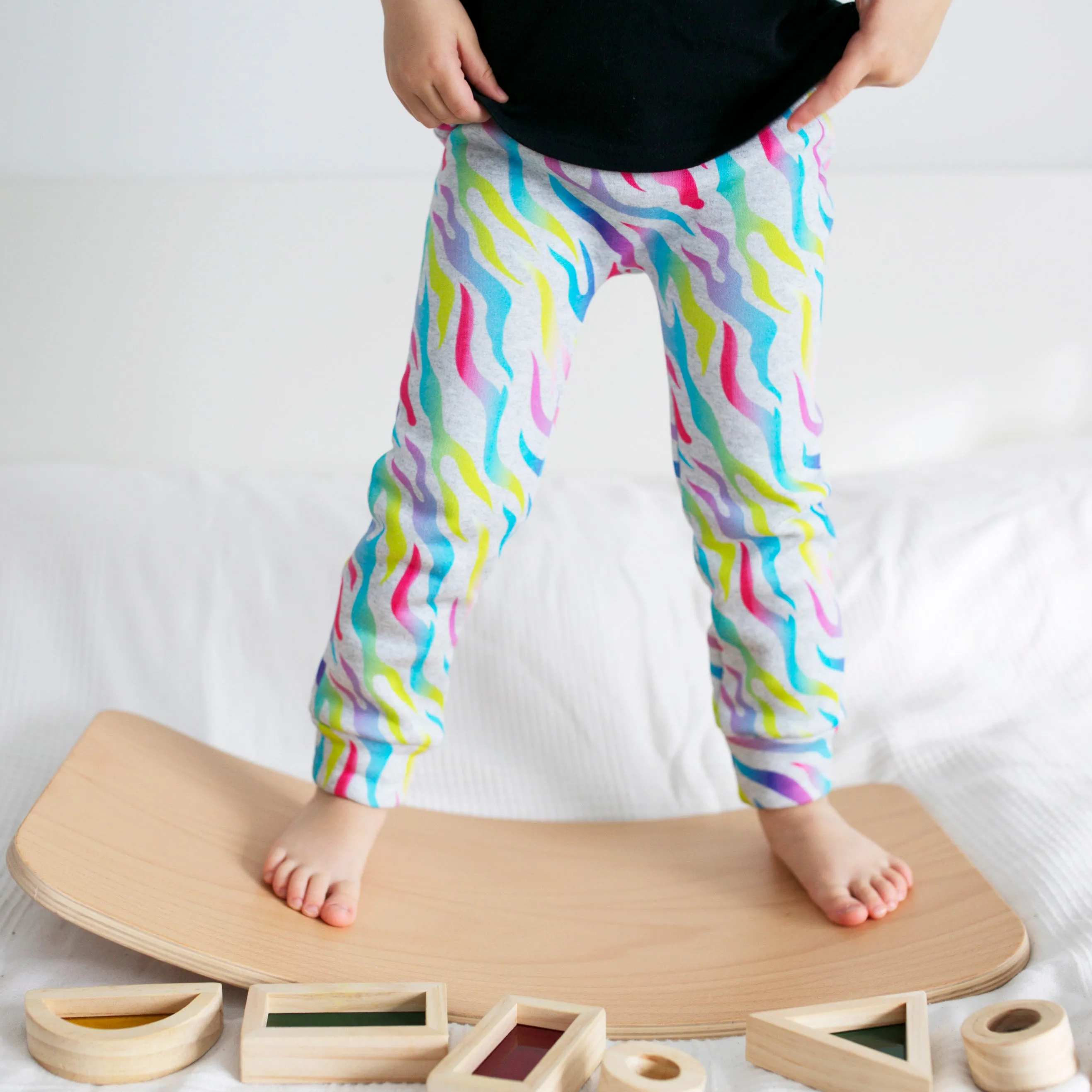 Extra warm rainbow flame Print Baby Leggings 0-6 Years