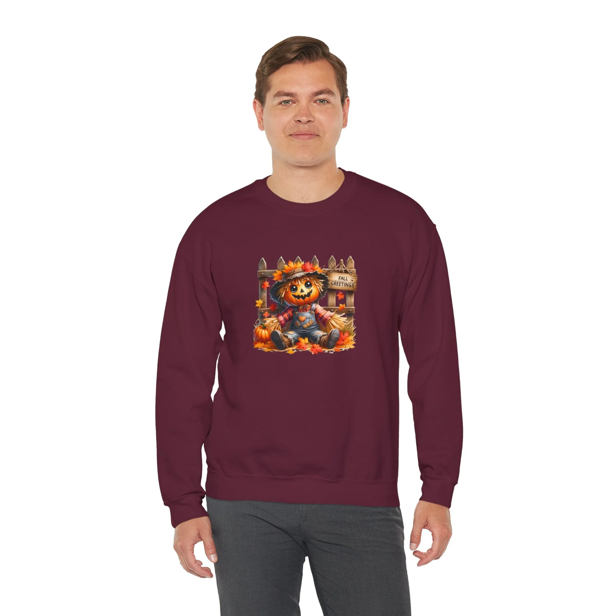 Fall Scarecrow Unisex Heavy Blend™ Crewneck Sweatshirt