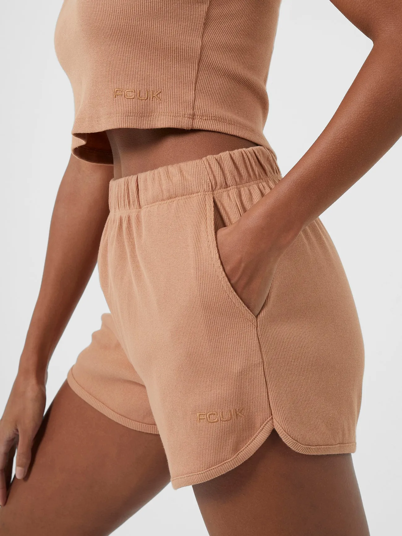 FCUK Organic Ribbed Jersey Shorts