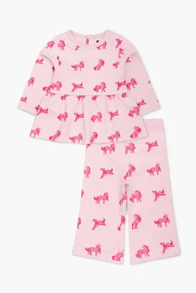 Flare Two-Piece Set_Pink Unicorns