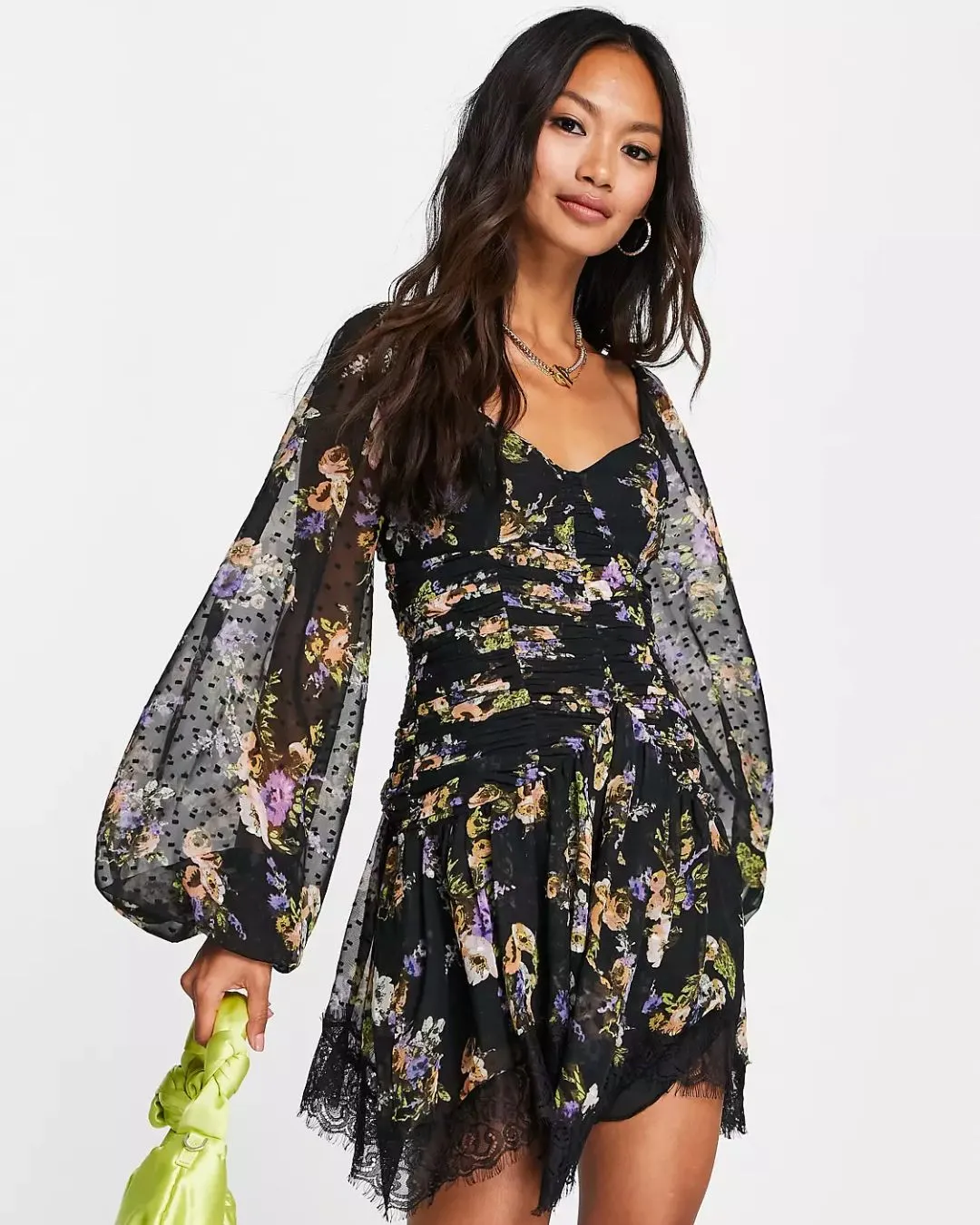 FLORAL FIT AND FLARE DRESS