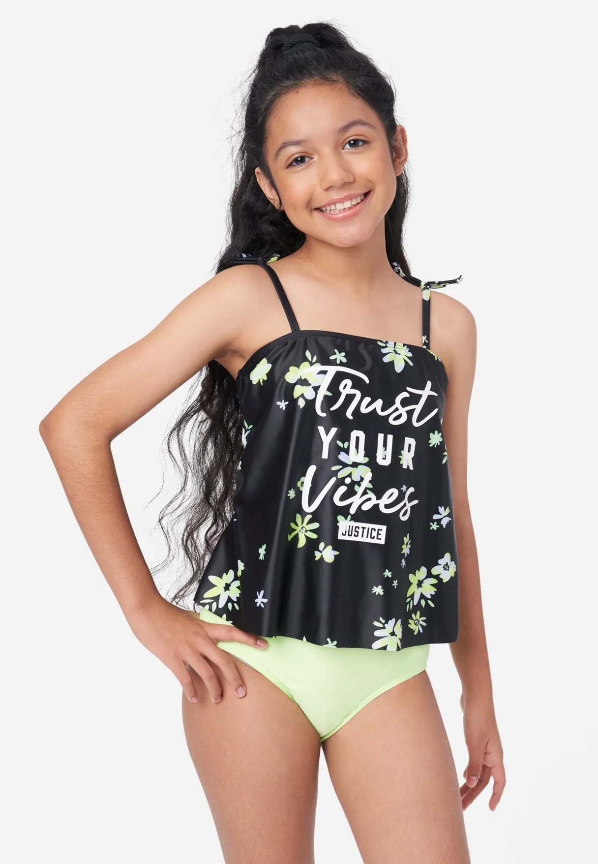 Floral Graphic Tankini Swim Set