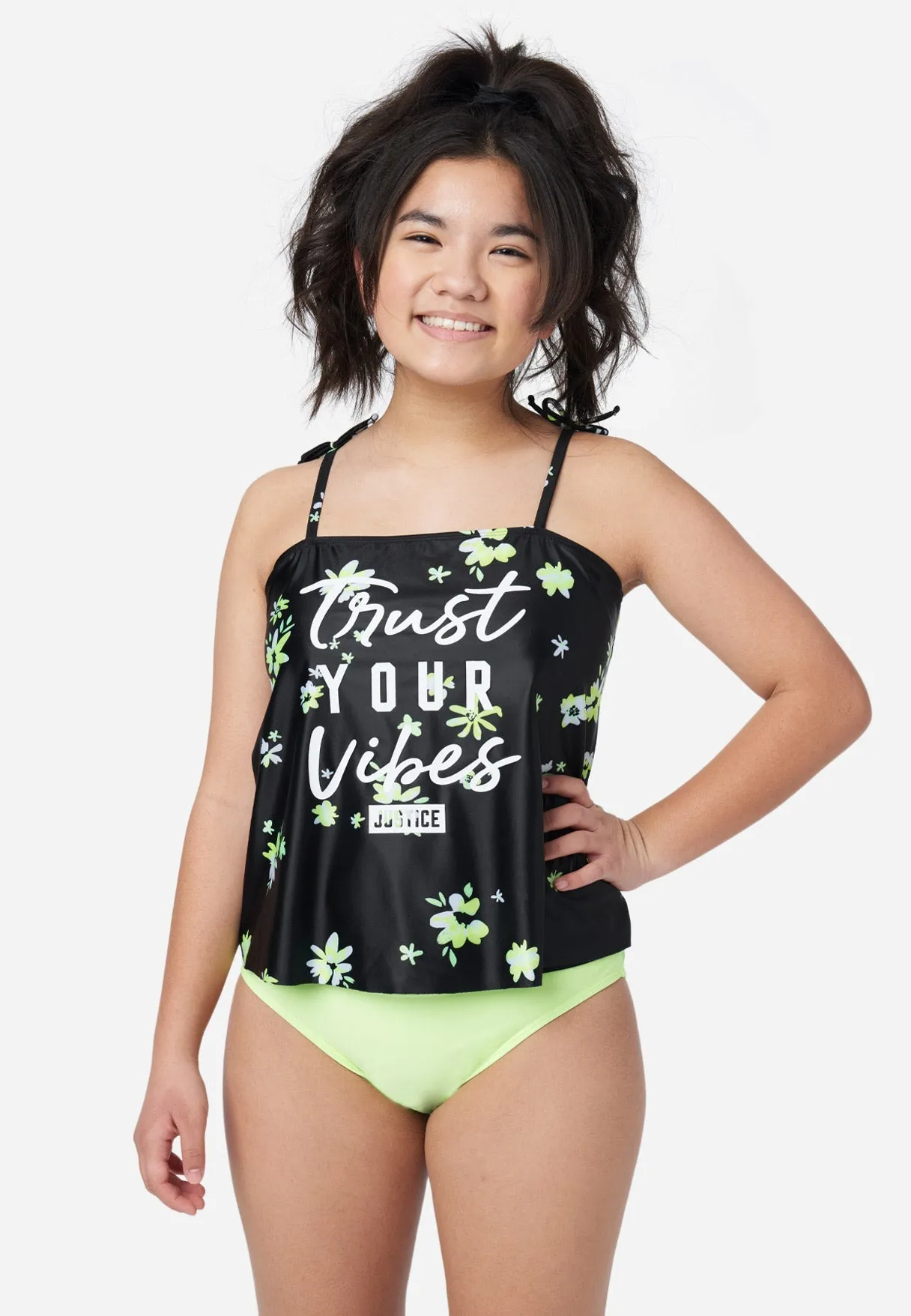 Floral Graphic Tankini Swim Set