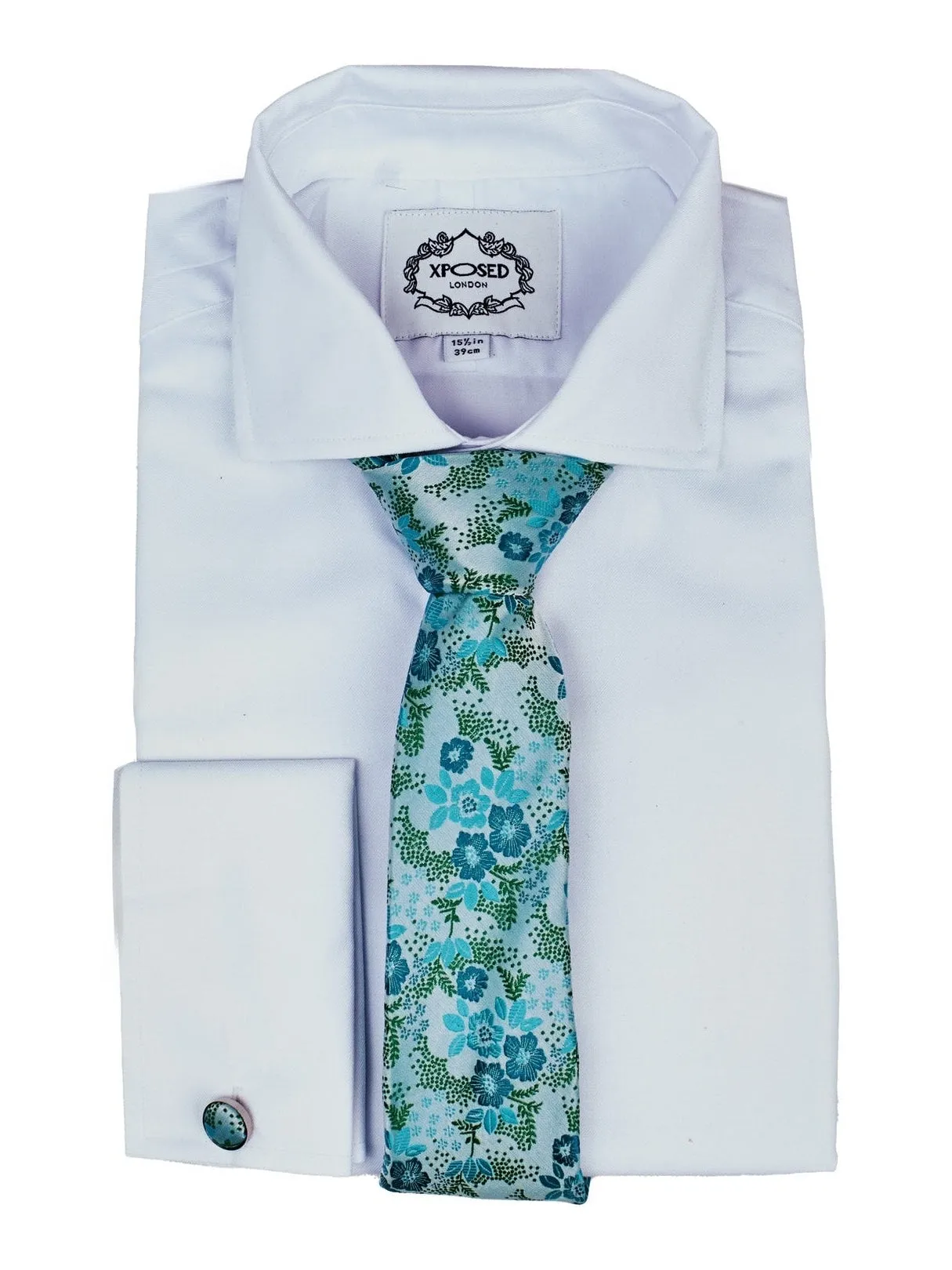 FROZEN BLUE FLORAL PRINT NECK TIE SET