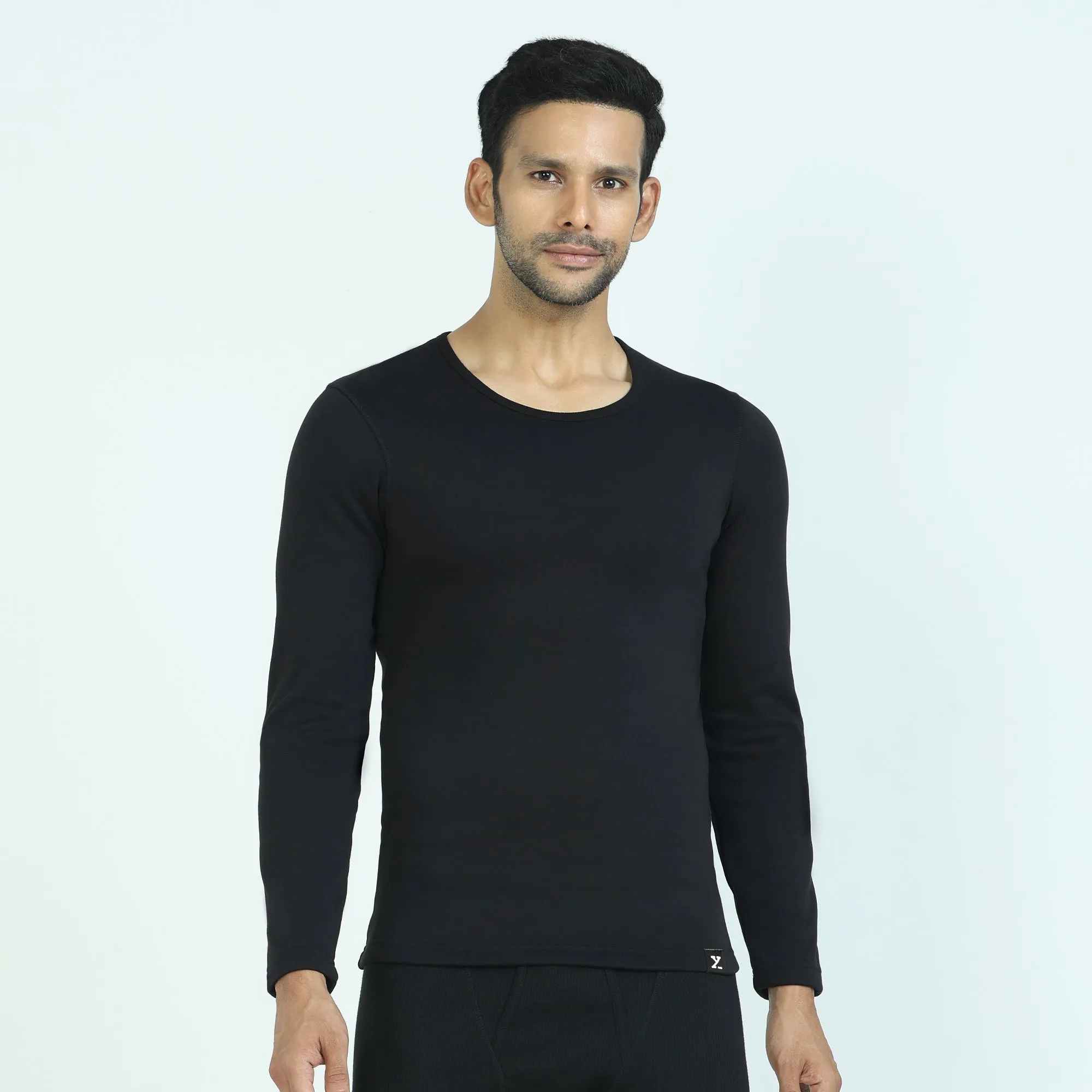 Full Sleeves Thermals Fleece Vest Pitch Black