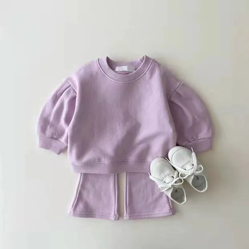 Girls Flare Lounge Suit Lilac