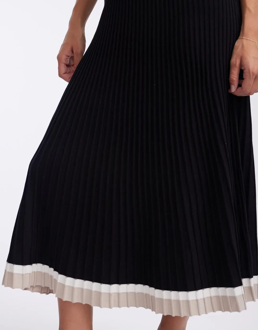 Giselle Rib Skirt - Black/Oat/White