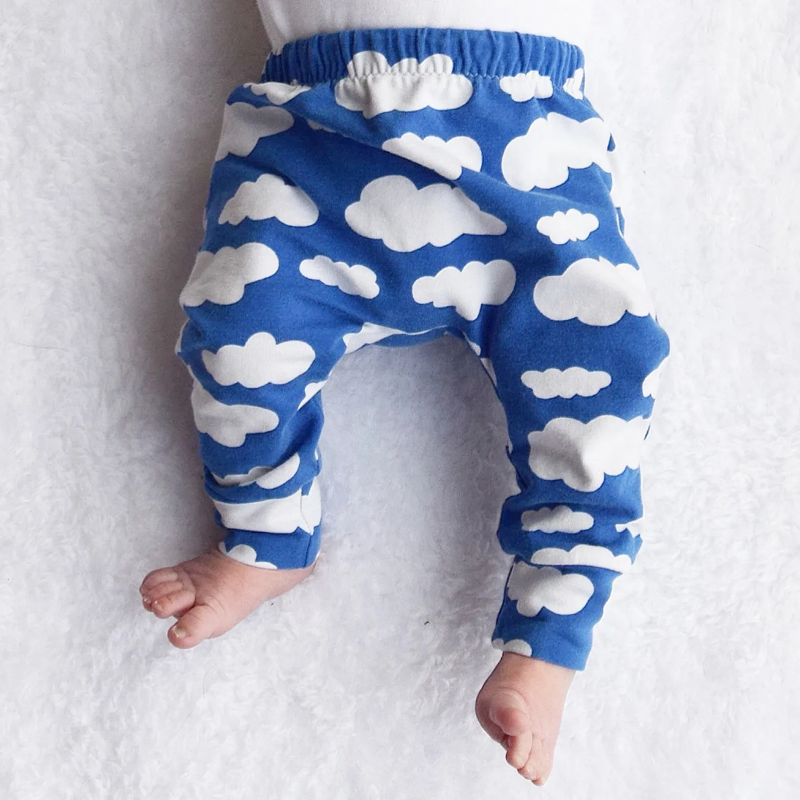 Grey Cloud Print Baby Leggings 0-6 Years