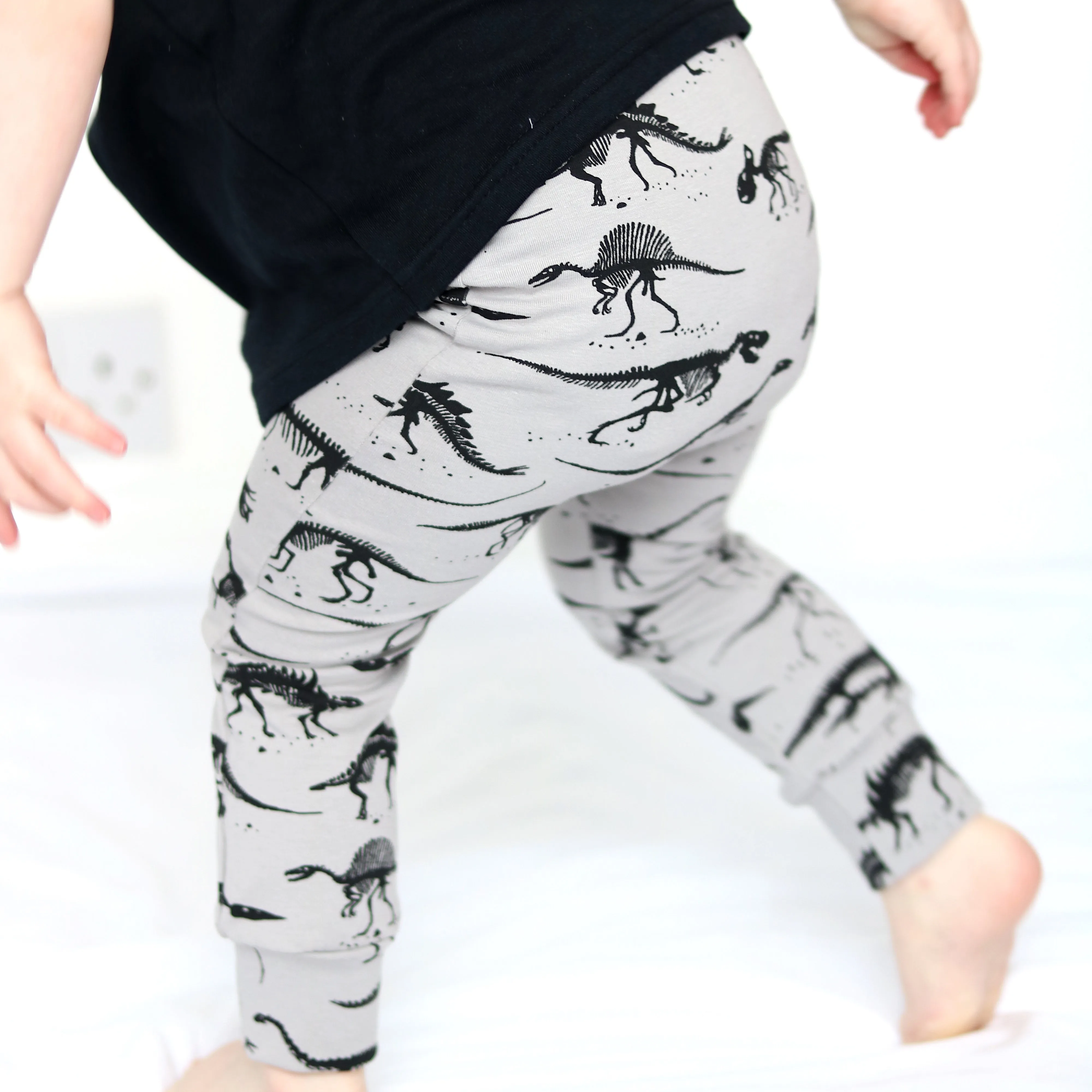 Grey Dino Child & Baby Leggings