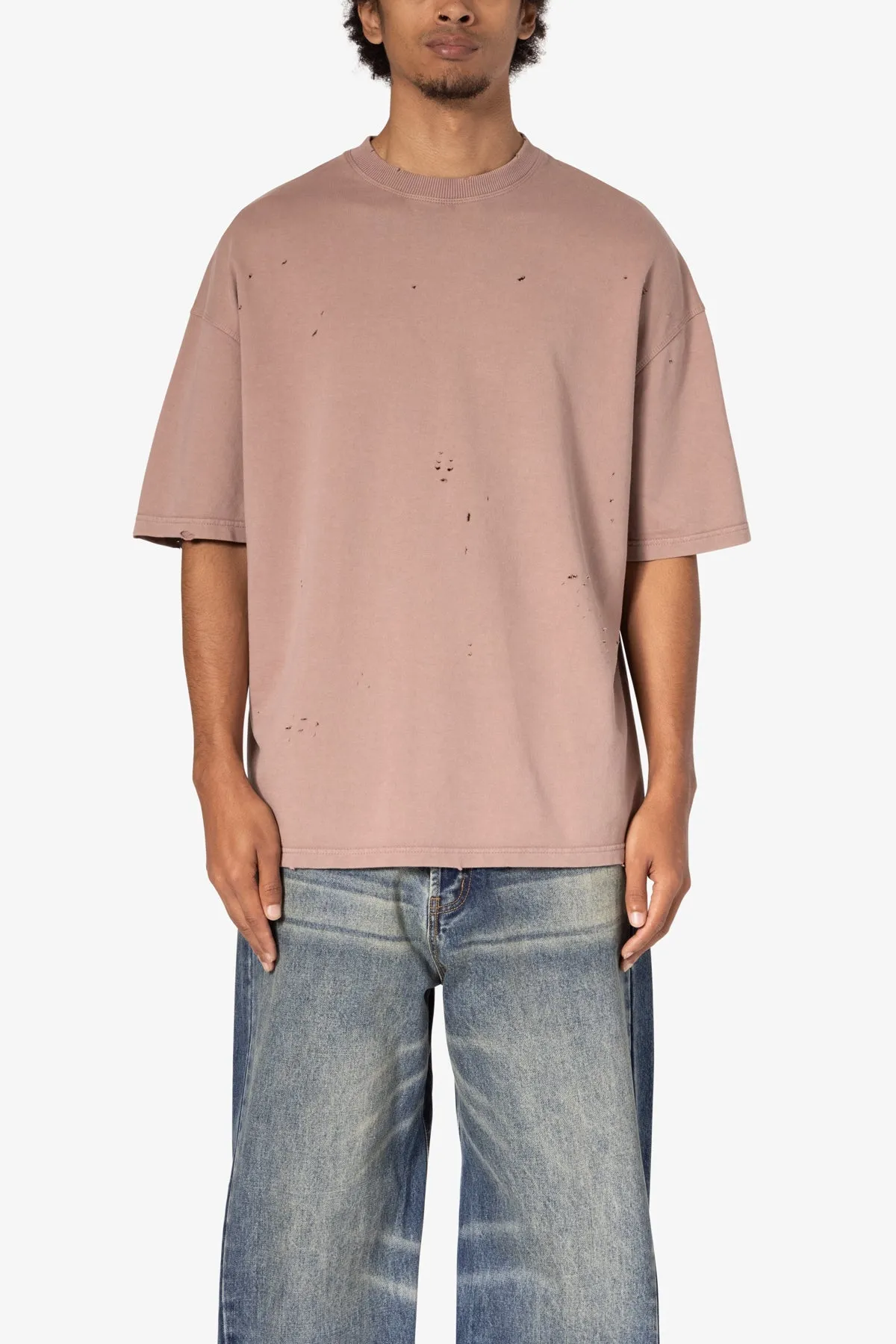 Heavy Distressed Tee - Mauve