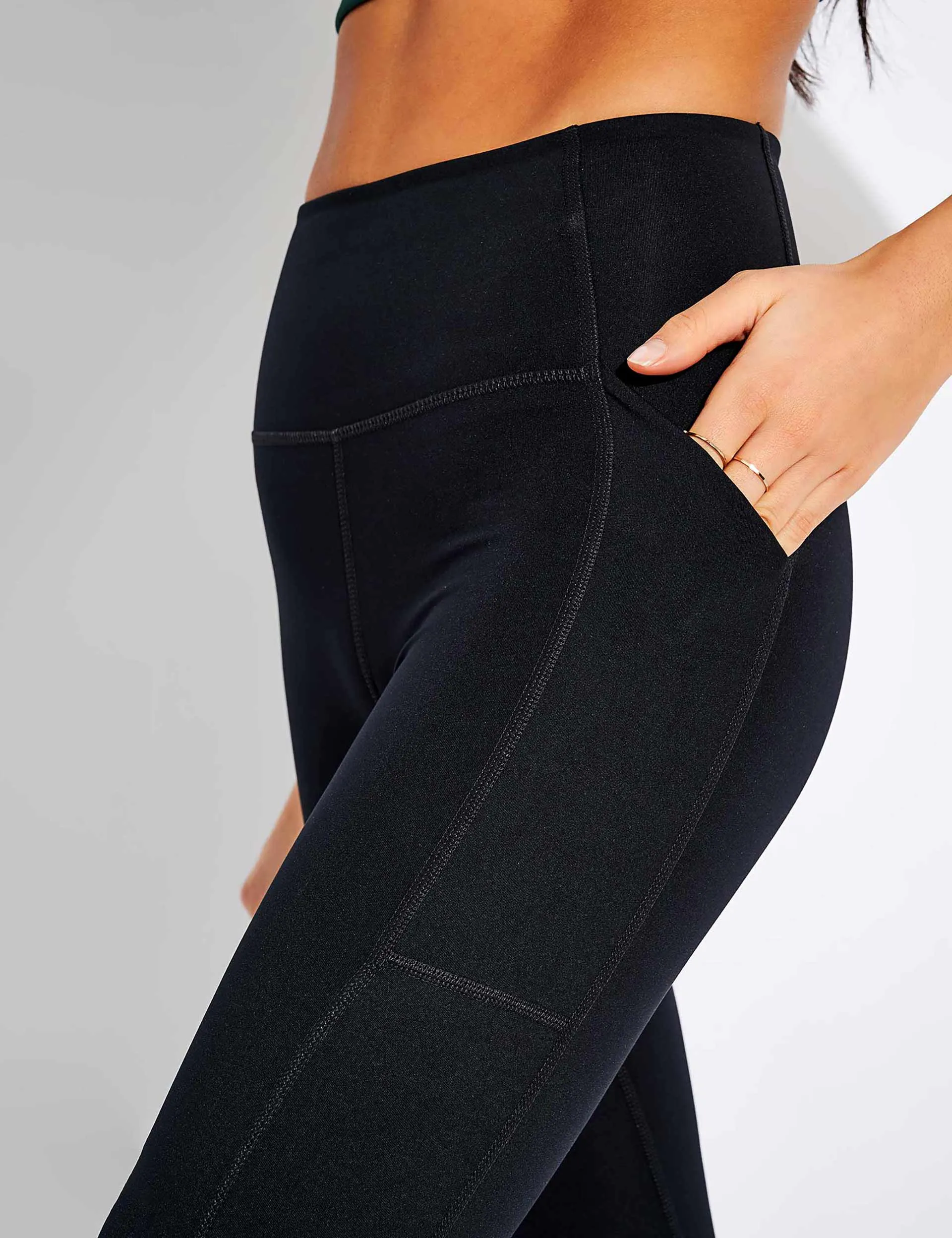 High Waisted 7/8 Pocket Legging - Black