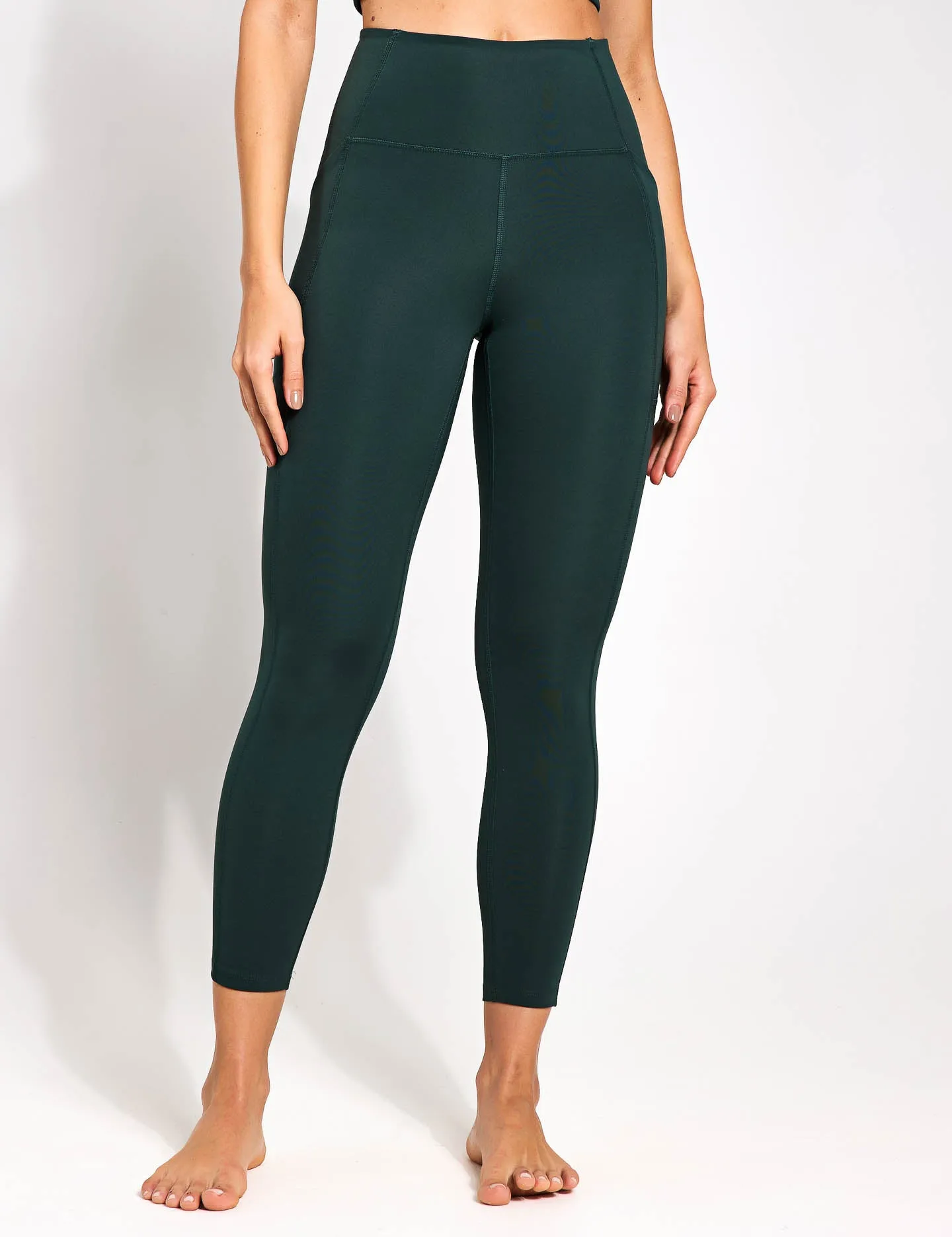 High Waisted 7/8 Pocket Legging - Moss