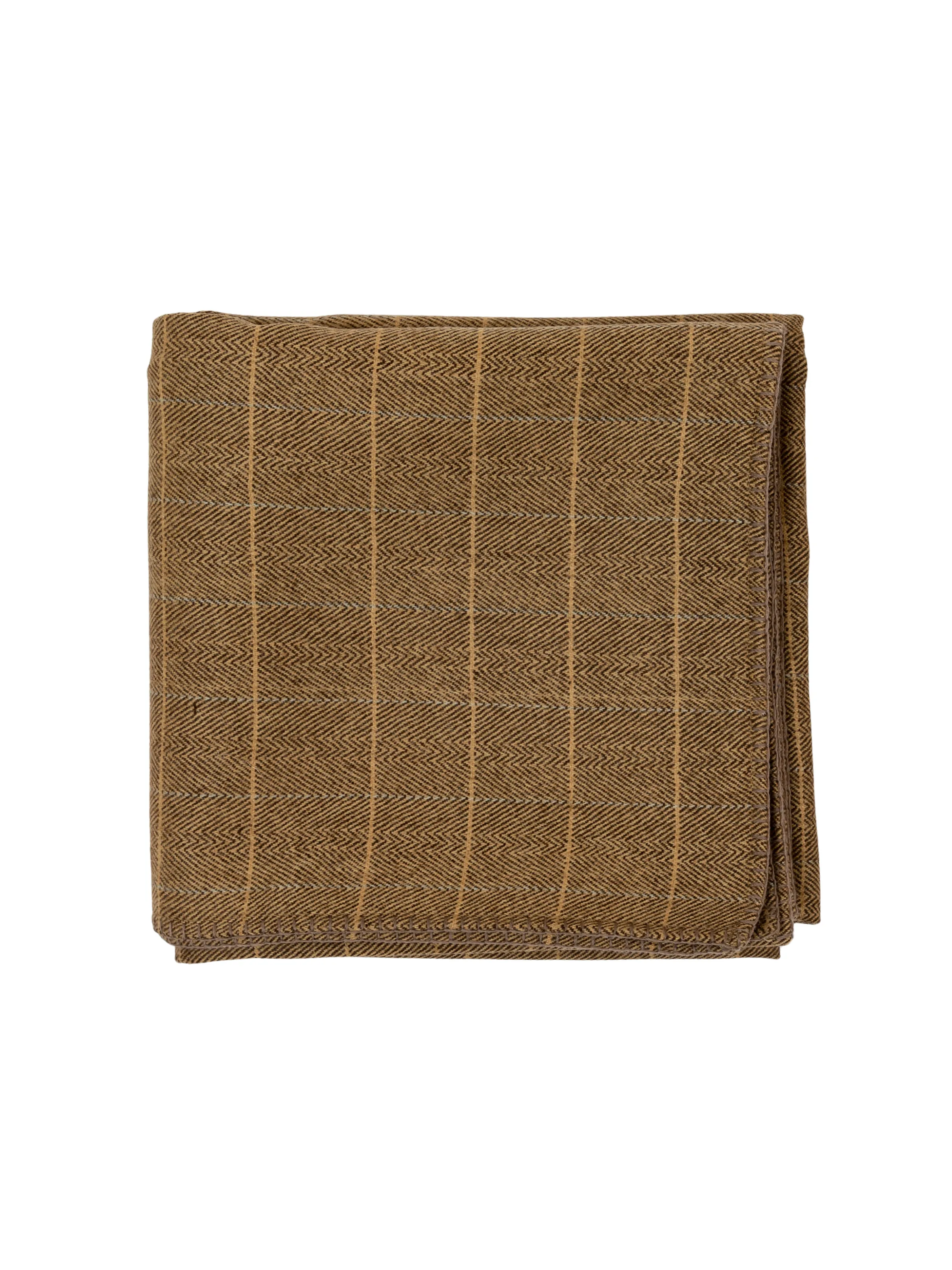 Highlands Sandstone Herringbone Wool Throw