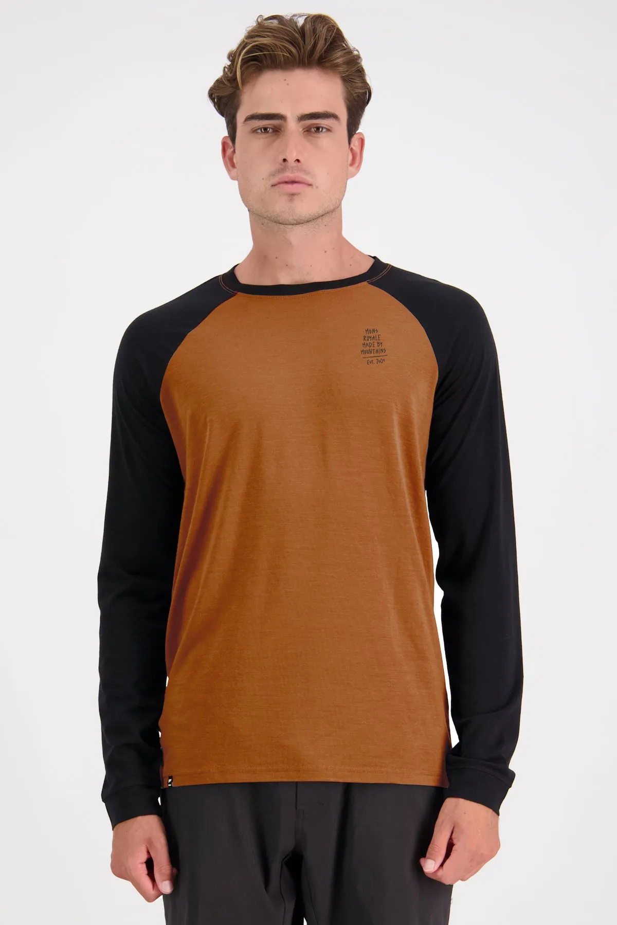 Icon Merino Raglan Long Sleeve Sleeve - Black / Copper