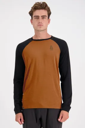 Icon Merino Raglan Long Sleeve Sleeve - Black / Copper