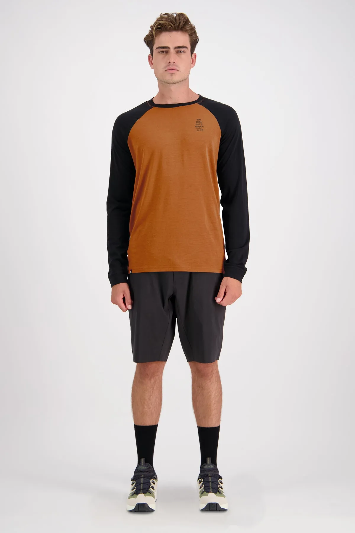 Icon Merino Raglan Long Sleeve Sleeve - Black / Copper