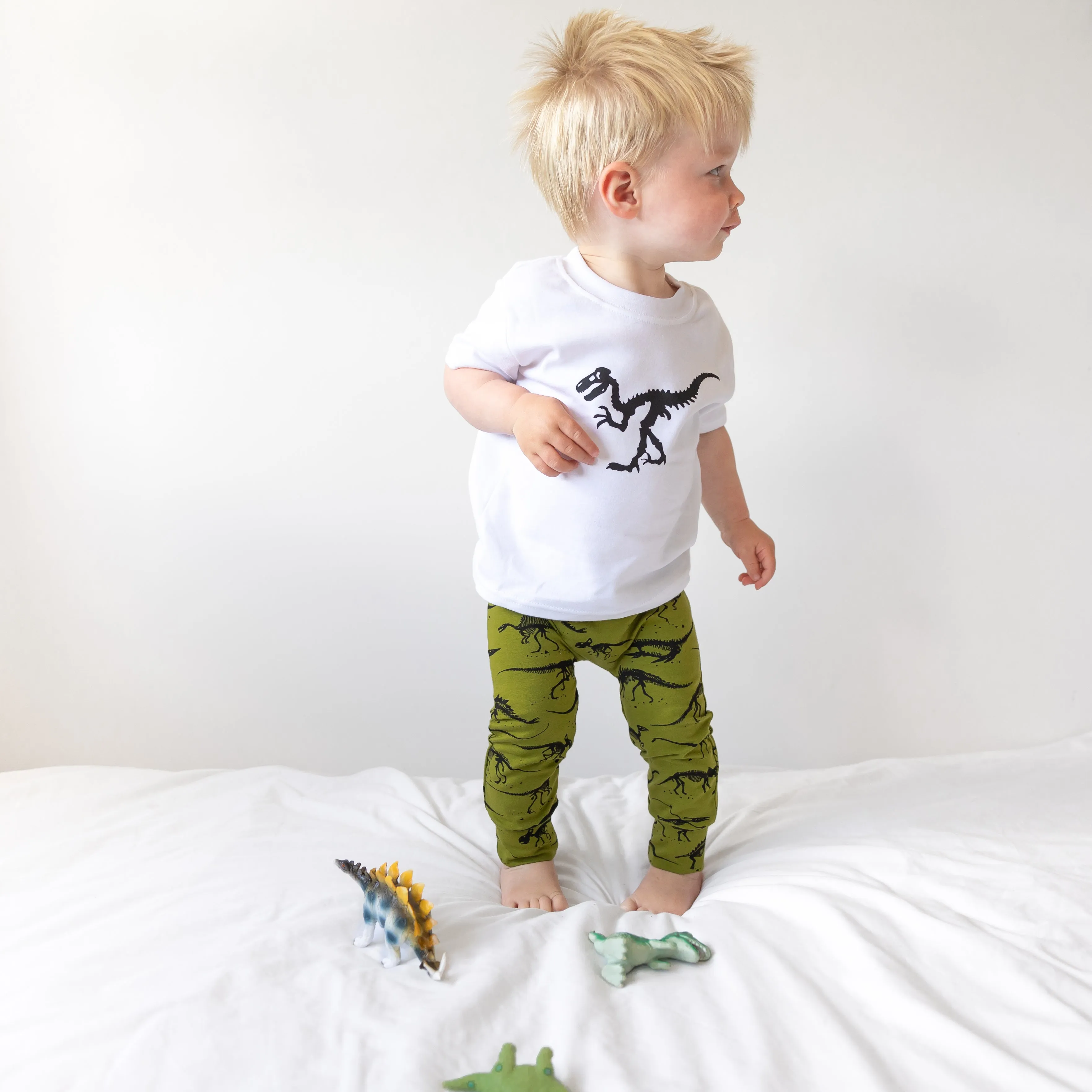 Khaki Dino Leggings 0-9 Years