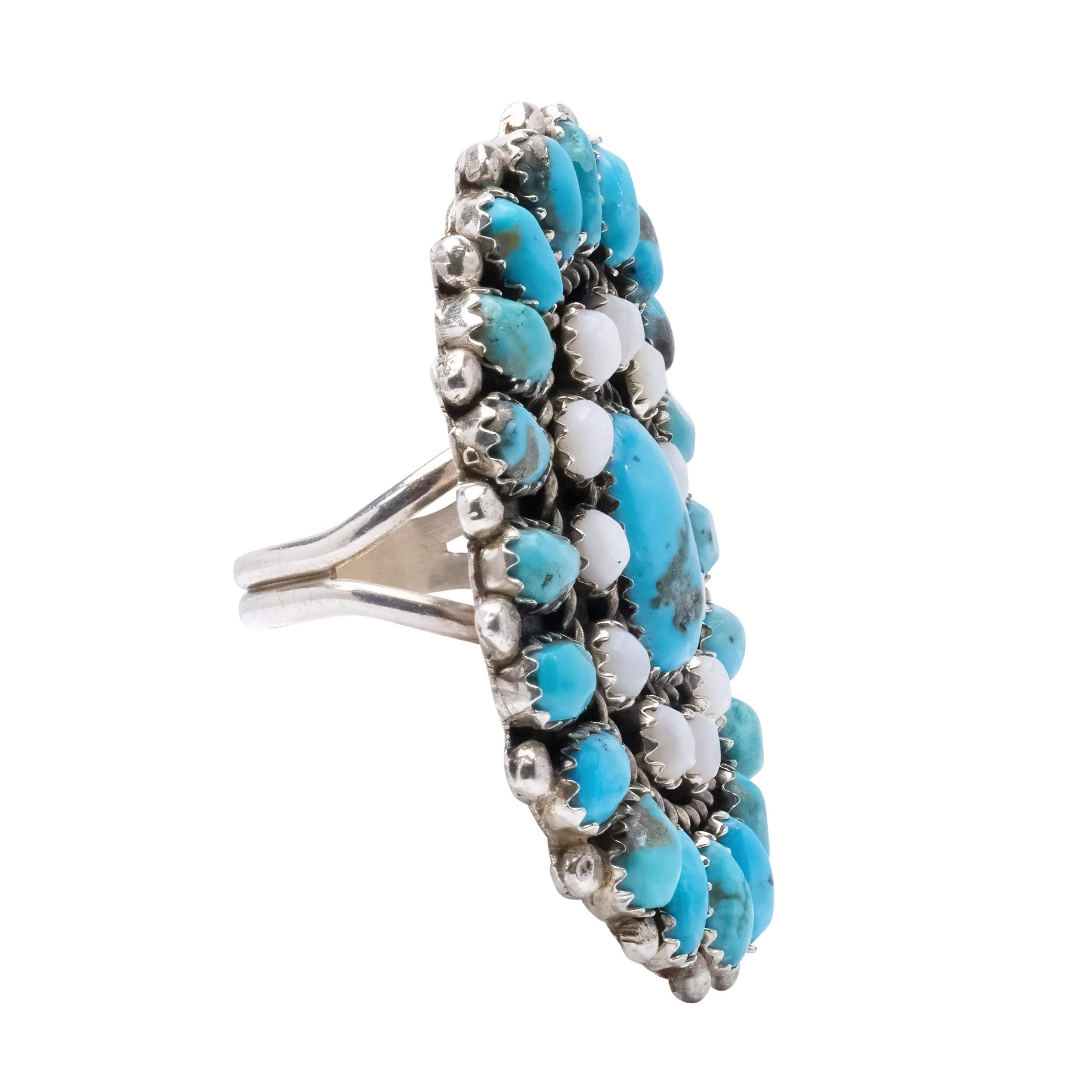 Kingman Turquoise & Mother of Pearl Ring | Fred Begay