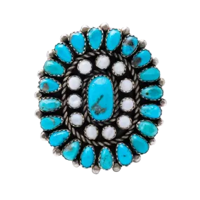 Kingman Turquoise & Mother of Pearl Ring | Fred Begay