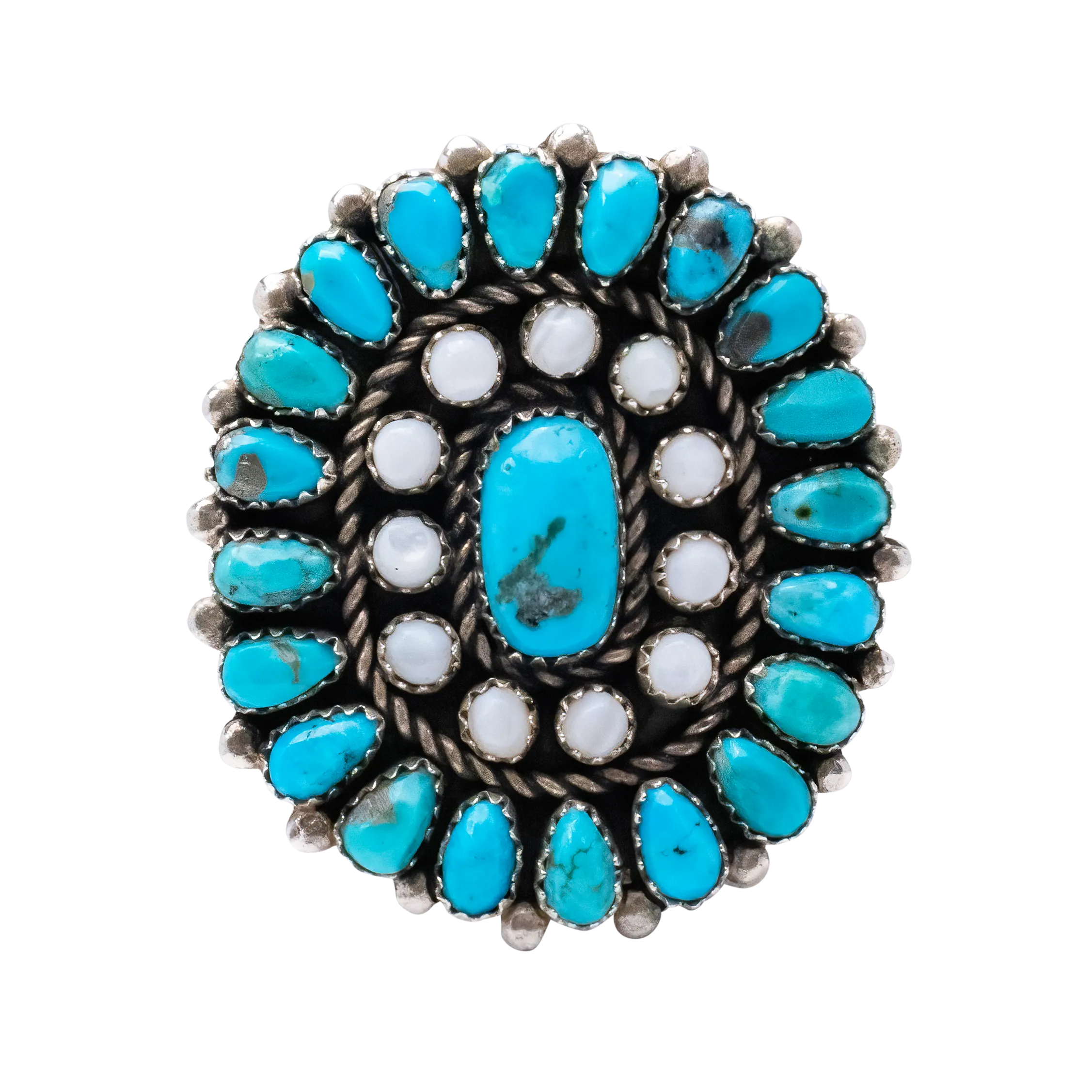 Kingman Turquoise & Mother of Pearl Ring | Fred Begay