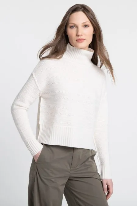 Kinross Cashmere Crop Textured Mock