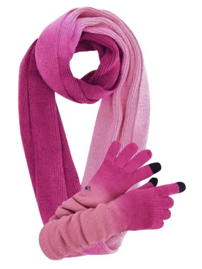 Knit Ombre Texting Gloves & Scarf Set