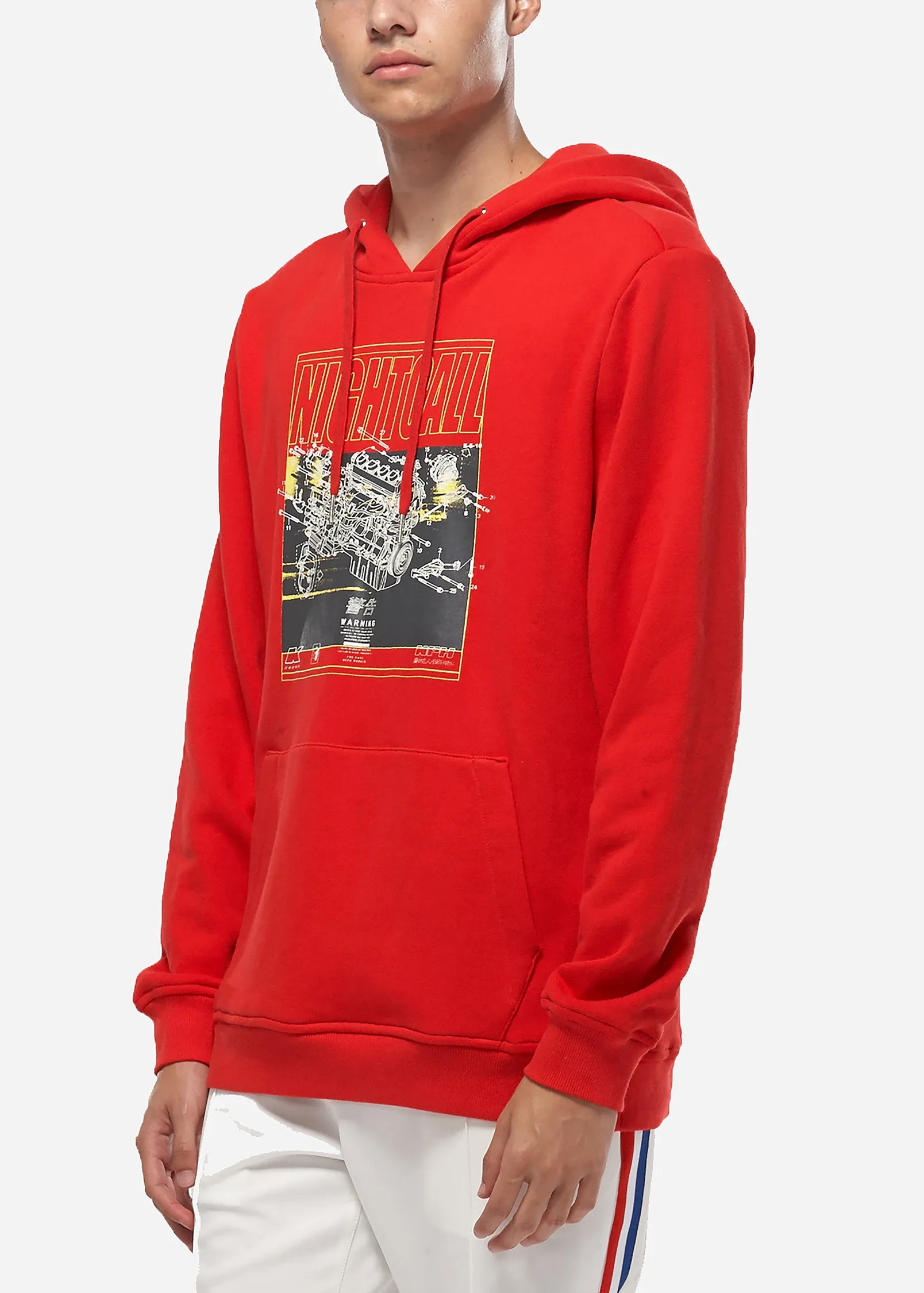 Konus Men's Graphic Pullover Hoodie in Red