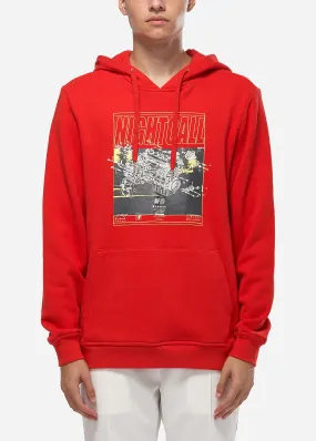 Konus Men's Graphic Pullover Hoodie in Red