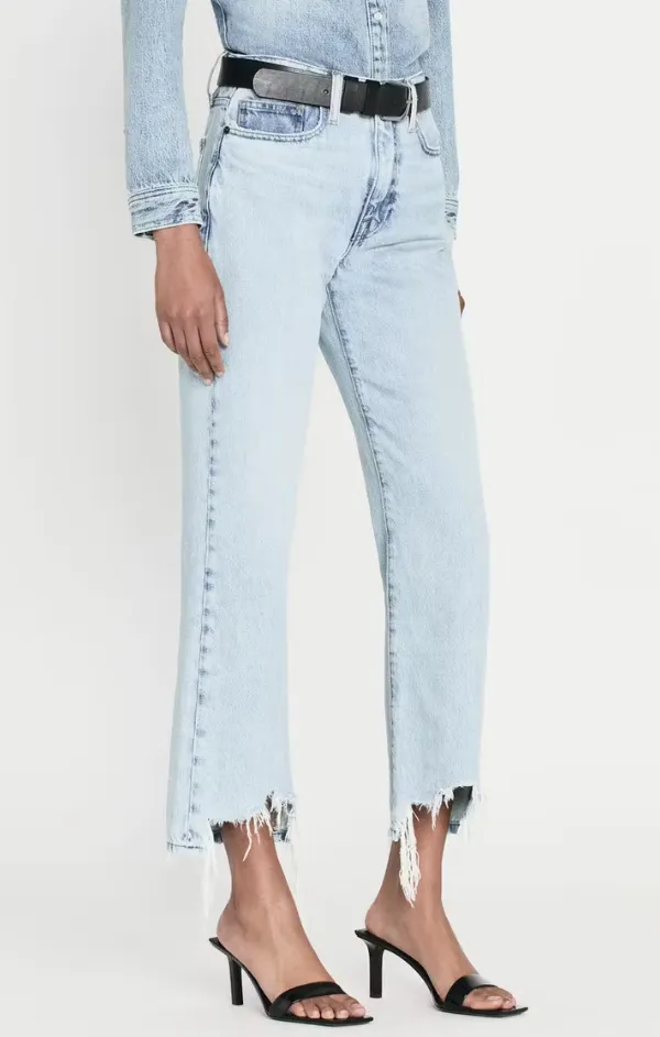 Le Jane Crop Bite Hem in Fizz Indigo