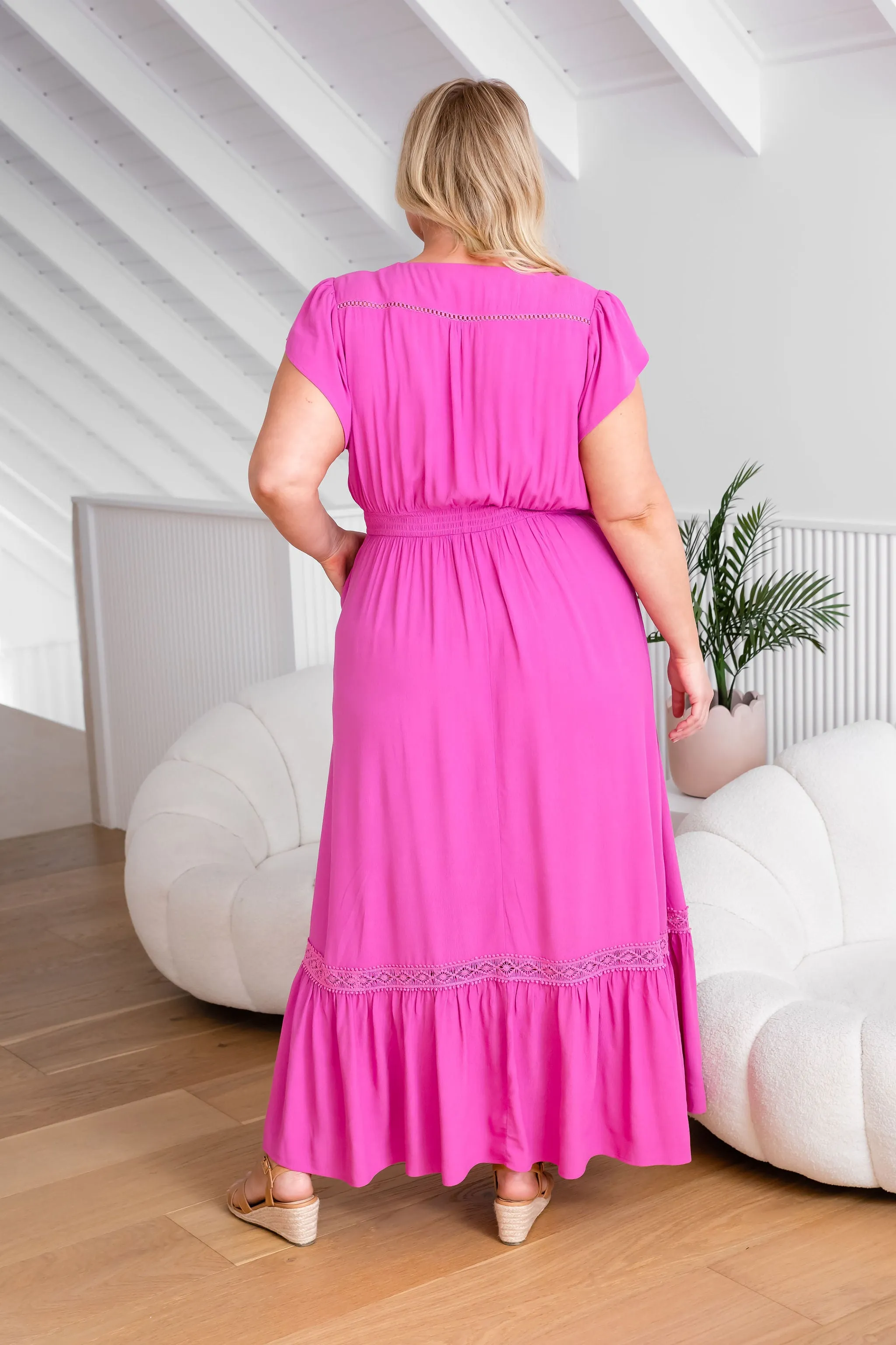 Louisa Dress in Fuchsia Pink