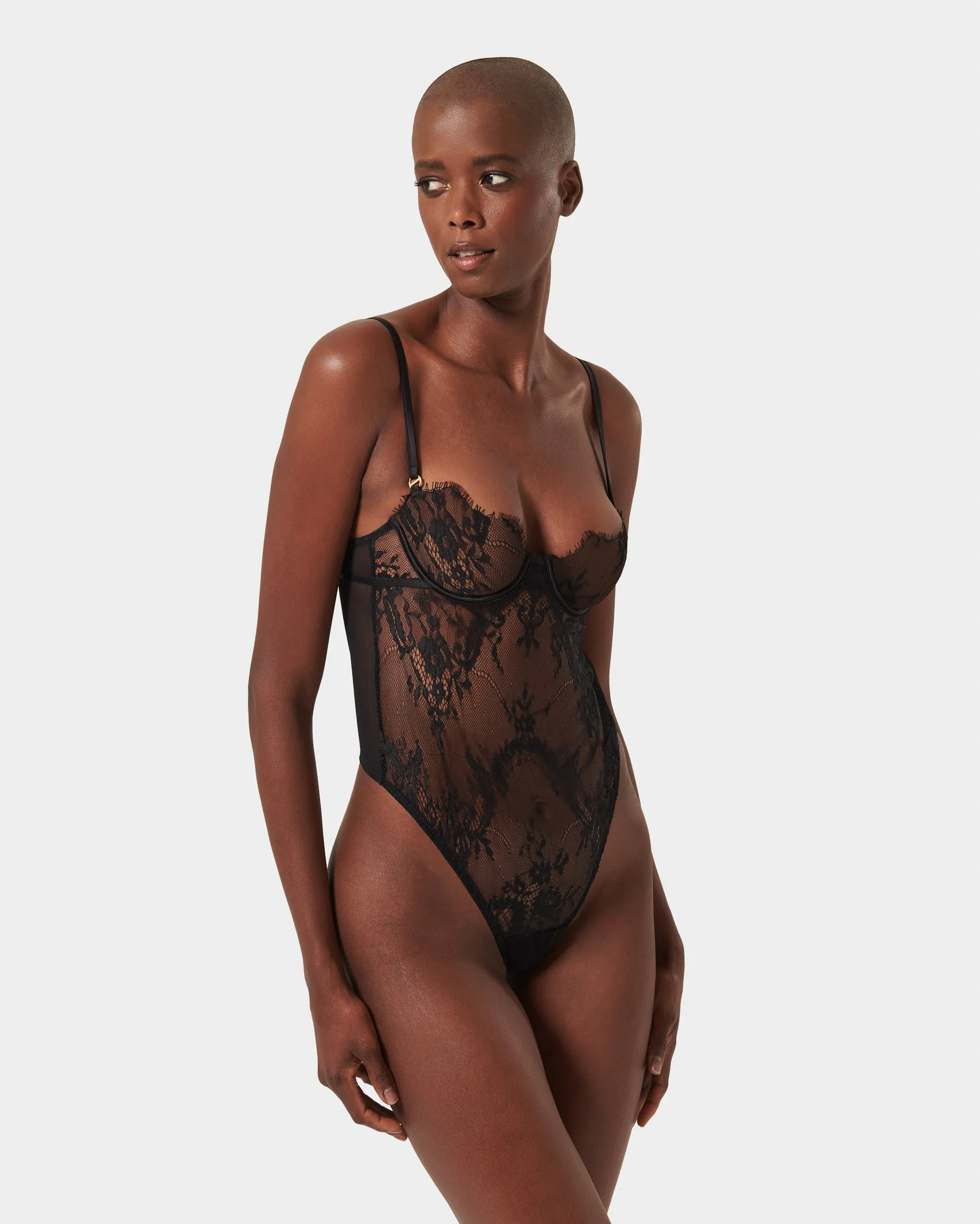 Madeline Wired Bodysuit Black