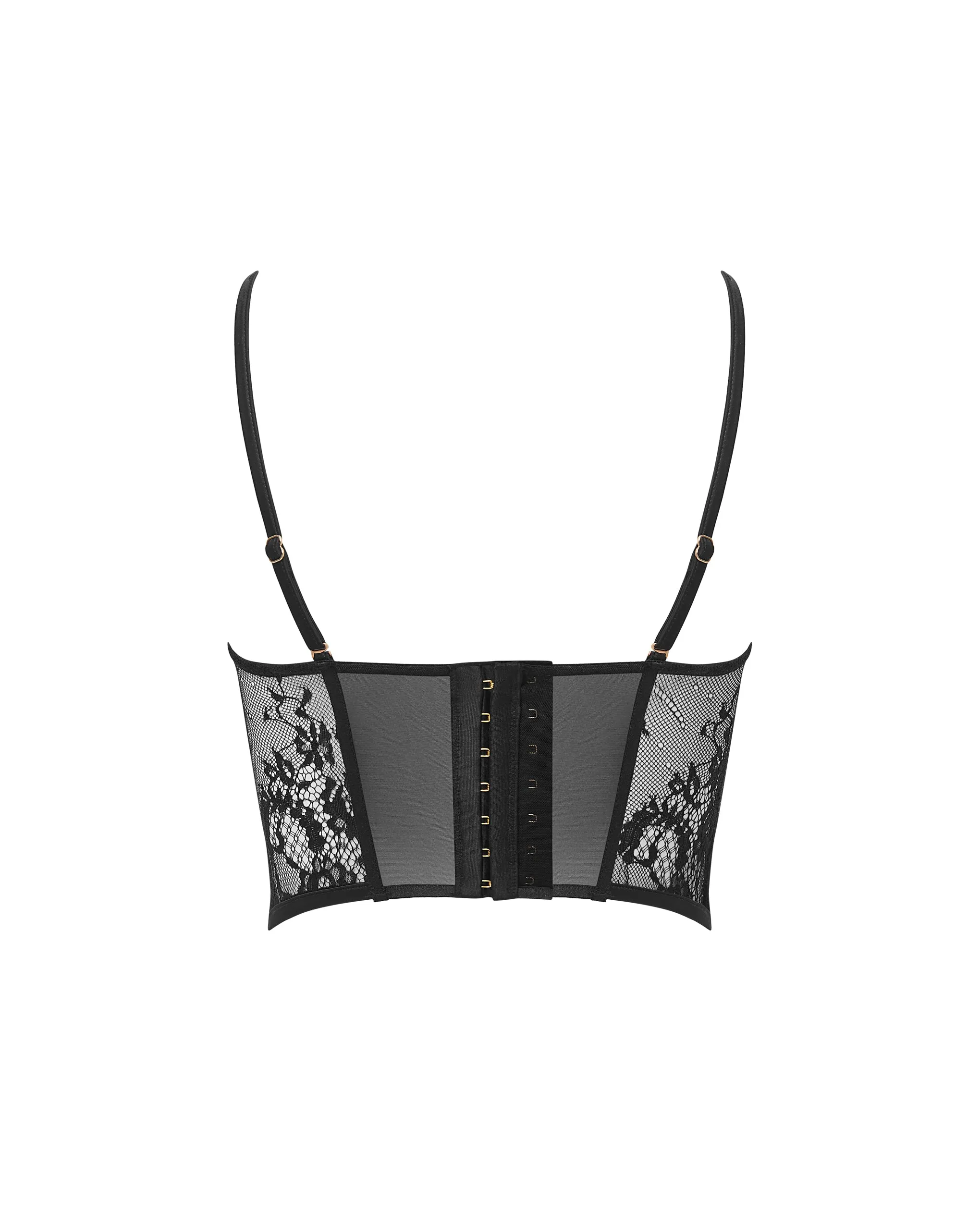 Madeline Wired Bustier (with detachable shoulder straps) Black