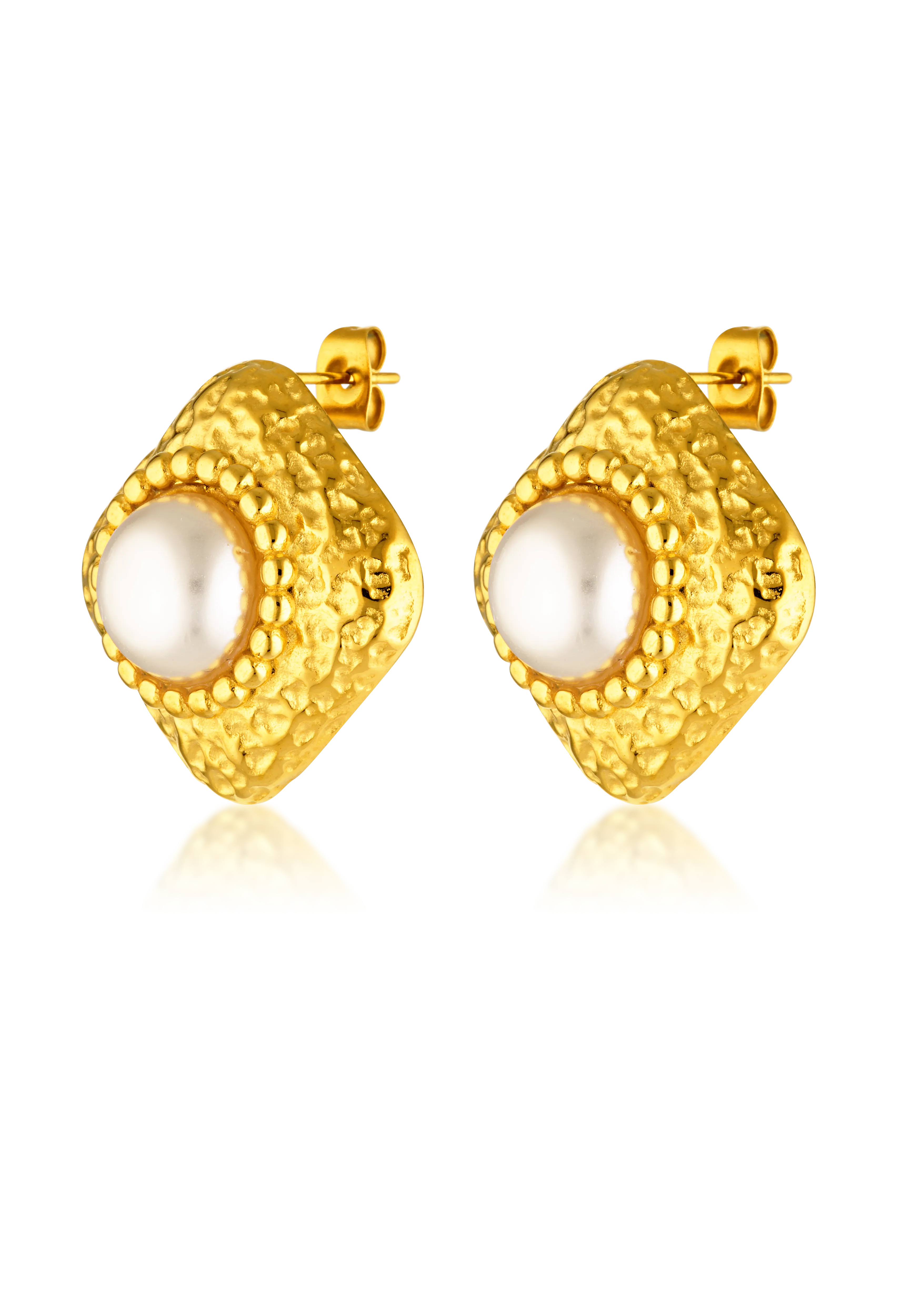 Maggie Pearl Earrings | Gold