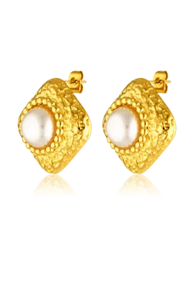 Maggie Pearl Earrings | Gold