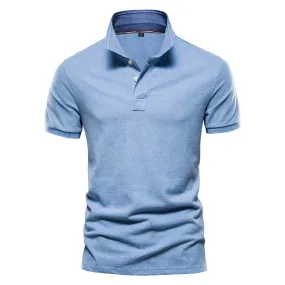 Men's 100% Cotton Solid Color Polo Shirt